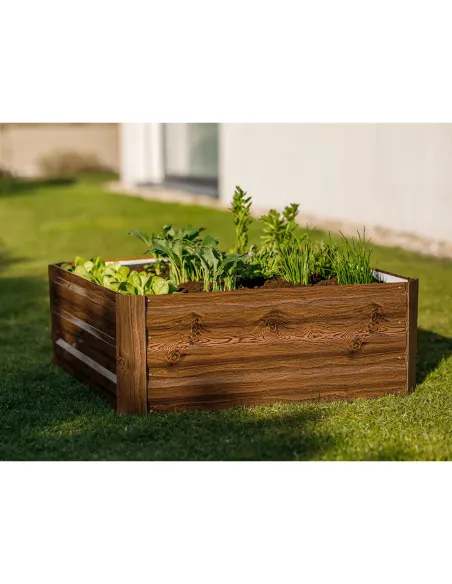 Pat de flori, NONKY TIP 3, gradina/balcon, 80x80x30 cm, otel/aluminiu | MobilaOK