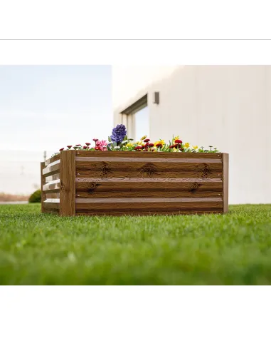 Pat de flori, NONKY TIP 3, gradina/balcon, 80x80x30 cm, otel/aluminiu | MobilaOK