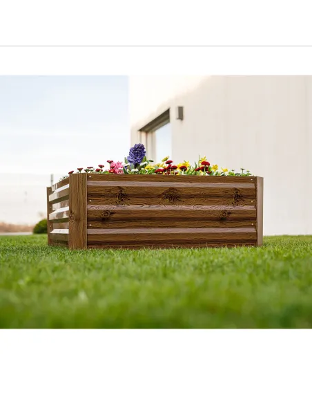 Pat de flori, NONKY TIP 3, gradina/balcon, 80x80x30 cm, otel/aluminiu | MobilaOK
