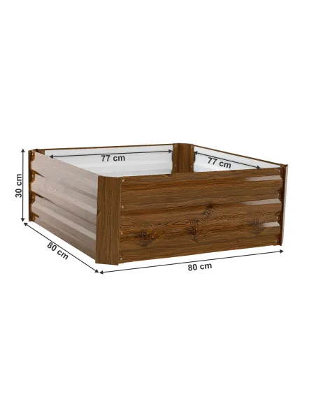 Pat de flori, NONKY TIP 3, gradina/balcon, 80x80x30 cm, otel/aluminiu | MobilaOK