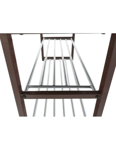 Bancă cu rafturi LANGELLA, hol/dressing, 81x49x31 cm, textil și metal | MobilaOK