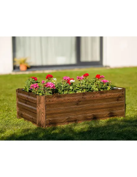 Pat de flori, NONKY TIP 4, gradina/balcon, 100x60x30 cm, otel/aluminiu | MobilaOK