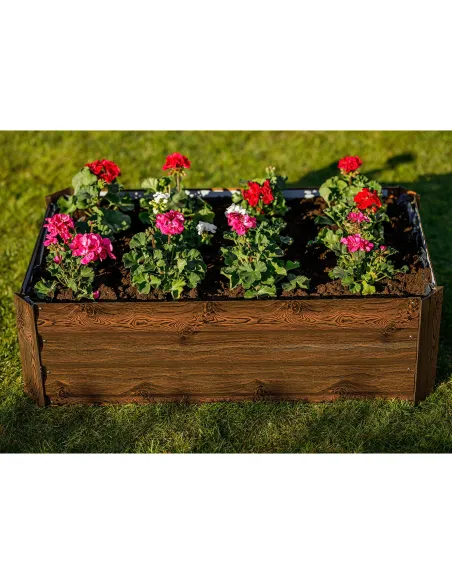 Pat de flori, NONKY TIP 4, gradina/balcon, 100x60x30 cm, otel/aluminiu | MobilaOK