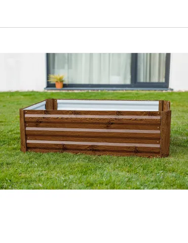 Pat de flori, NONKY TIP 4, gradina/balcon, 100x60x30 cm, otel/aluminiu | MobilaOK