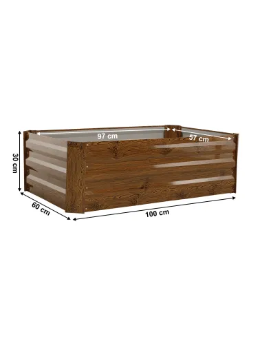 Pat de flori, NONKY TIP 4, gradina/balcon, 100x60x30 cm, otel/aluminiu | MobilaOK