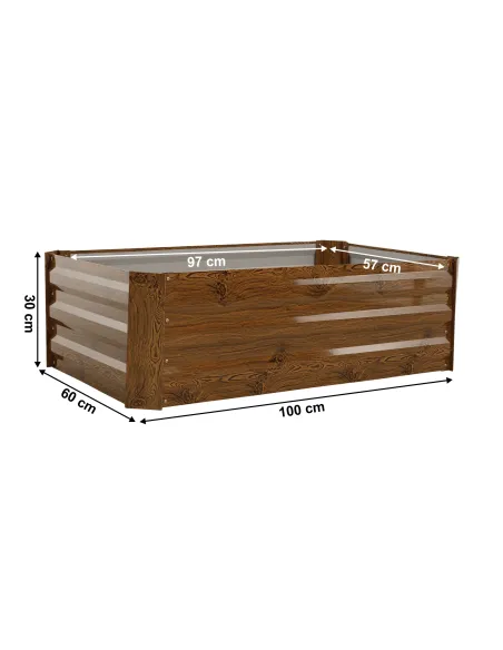 Pat de flori, NONKY TIP 4, gradina/balcon, 100x60x30 cm, otel/aluminiu | MobilaOK