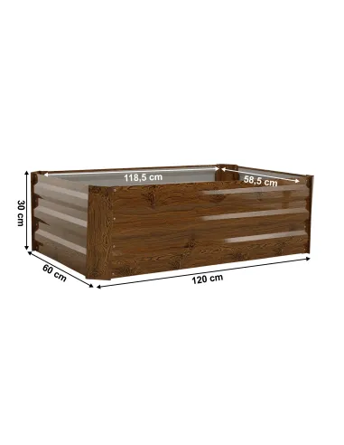 Pat de flori, NONKY TIP 5, gradina/balcon/teren, 120x60x30 cm, Otel/Aluminiu | MobilaOK