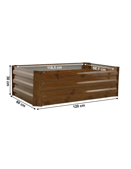 Pat de flori, NONKY TIP 5, gradina/balcon/teren, 120x60x30 cm, Otel/Aluminiu | MobilaOK