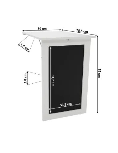 Masă pliantă ZALMAN, birou/copii, 50x75.5x75 cm, MDF cu tablă cretă | MobilaOK