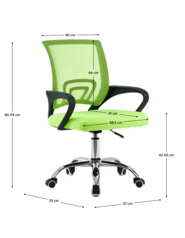 Scaun de birou DEX 4 NEW, pentru birou, 57x55x86-94 cm, textil/plasă, metal, plastic | MobilaOK