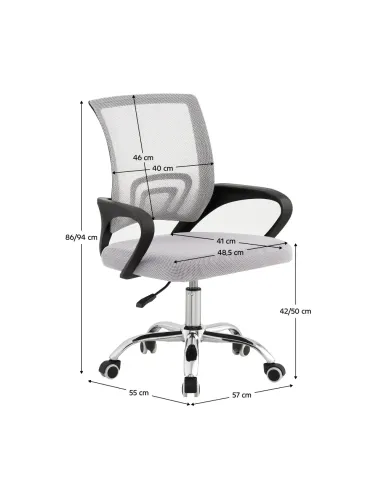 Scaun de birou DEX 4, birou, 57x55x86-94 cm, plasă, plastic, metal | MobilaOK