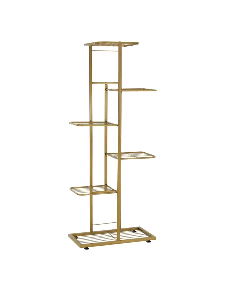 Suport de plante, BAMIR TIP 3, living/balcon, 43.5x22x108 cm, Metal auriu | MobilaOK