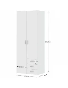 Dulap GWEN 70425 pentru dormitor, 77.6x49.5x200.4 cm, PAL melaminat | MobilaOK 2