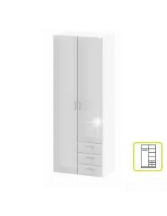 Dulap GWEN, dormitor, 77.6x200.4x49.5 cm, PAL melaminat | MobilaOK