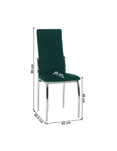 Scaun ADORA NEW, living/dormitor/birou, 42x50.5x99 cm, Catifea/Metal | MobilaOK 2