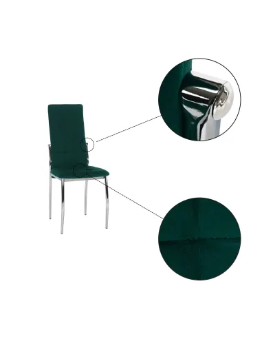 Scaun ADORA NEW, living/dormitor/birou, 42x50.5x99 cm, Catifea/Metal | MobilaOK