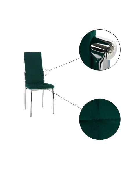 Scaun ADORA NEW, living/dormitor/birou, 42x50.5x99 cm, Catifea/Metal | MobilaOK