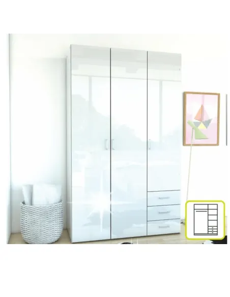 Dulap GWEN, dormitor, 115.8x200.4x49.5 cm, PAL melaminat | MobilaOK