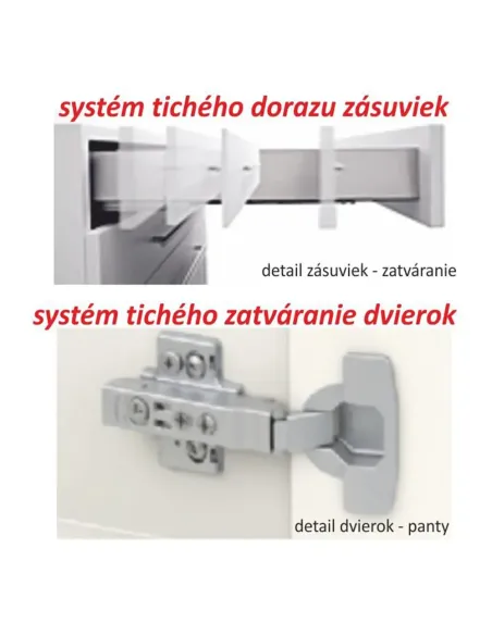 Set Bucătărie LINE NEW, 2.6 m, bucătărie, PAL laminat alb/stejar sonoma | MobilaOK