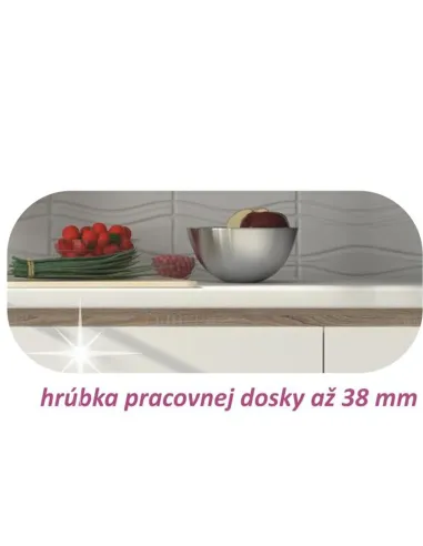 Ansamblu Bucătărie LINE NEW, 2.6 m, PAL melaminat alb/stejar sonoma | MobilaOK