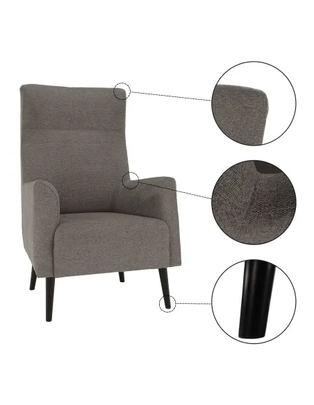 Fotoliu SAMY, living, 71x85x113 cm, material Matana/lemn | MobilaOK