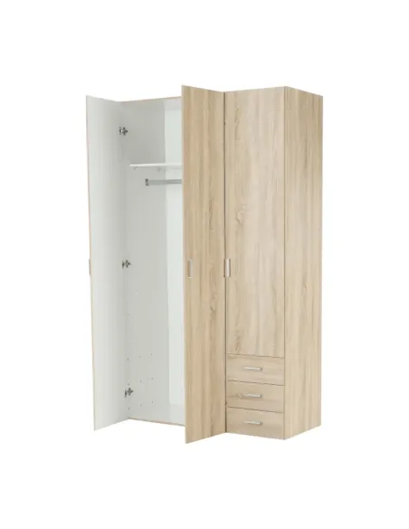 Dulap GWEN 70429 pentru dormitor, 115.8x200.4x49.5 cm, PAL înfoliat stejar sonoma | MobilaOK