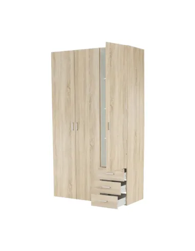 Dulap GWEN 70429 pentru dormitor, 115.8x200.4x49.5 cm, PAL înfoliat stejar sonoma | MobilaOK