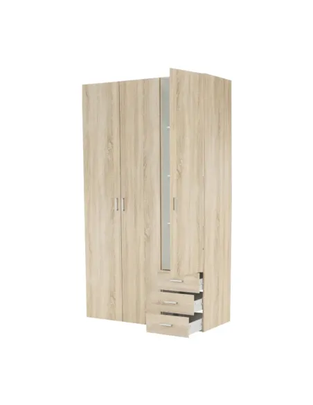Dulap GWEN 70429 pentru dormitor, 115.8x200.4x49.5 cm, PAL înfoliat stejar sonoma | MobilaOK