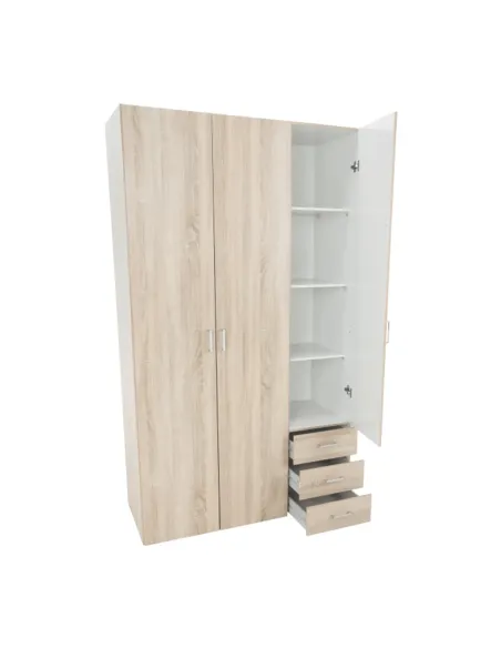 Dulap GWEN 70429 pentru dormitor, 115.8x200.4x49.5 cm, PAL înfoliat stejar sonoma | MobilaOK