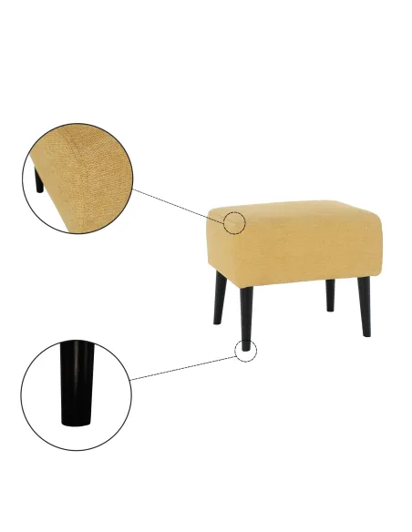 Taburet SAMY, living, 52x42x43 cm, tapiţerie Matana 09, picior lemn | MobilaOK