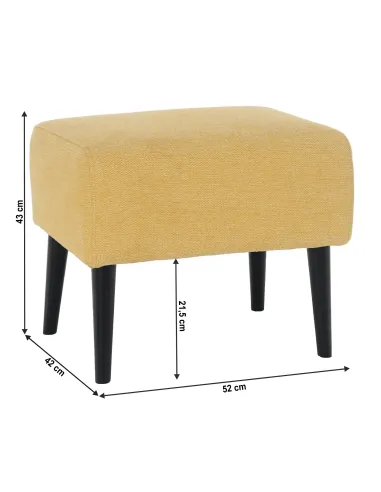 Taburet SAMY, living, 52x42x43 cm, tapiţerie Matana 09, picior lemn | MobilaOK