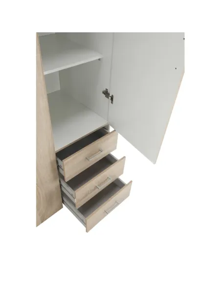 Dulap GWEN 70429 pentru dormitor, 115.8x200.4x49.5 cm, PAL înfoliat stejar sonoma | MobilaOK