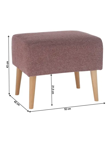Taburet SAMY, living, 52x42x43 cm, material Matana 14, picior fag | MobilaOK