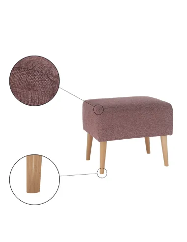 Taburet SAMY, living, 52x42x43 cm, material Matana 14, picior fag | MobilaOK