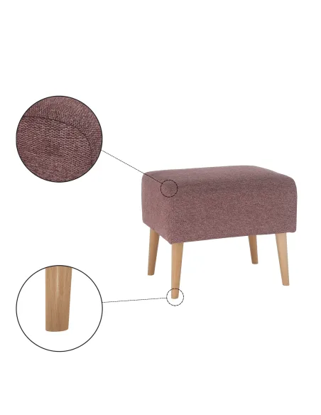 Taburet SAMY, living, 52x42x43 cm, material Matana 14, picior fag | MobilaOK