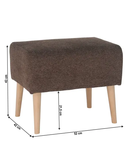 Taburet SAMY, living, 52x42x43 cm, material Matana 19, picior fag | MobilaOK