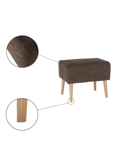 Taburet SAMY, living, 52x42x43 cm, material Matana 19, picior fag | MobilaOK