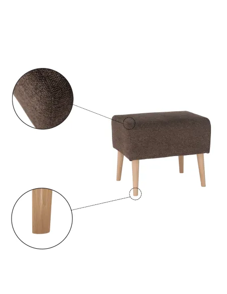 Taburet SAMY, living, 52x42x43 cm, material Matana 19, picior fag | MobilaOK