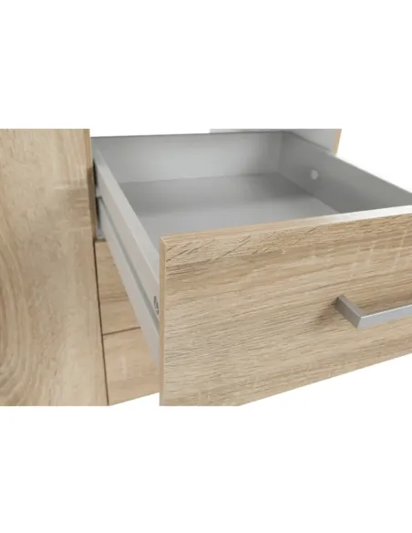 Dulap GWEN 70429 pentru dormitor, 115.8x200.4x49.5 cm, PAL înfoliat stejar sonoma | MobilaOK
