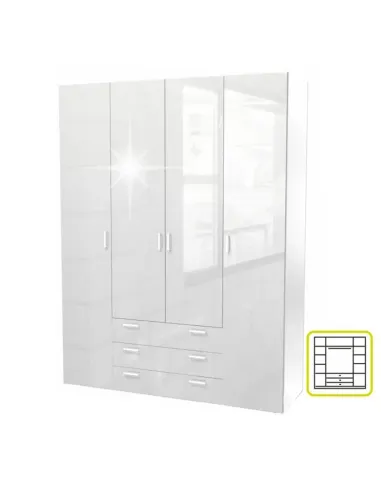 Dulap GWEN, dormitor, 154.8x200.4x49.5 cm, PAL melaminat | MobilaOK