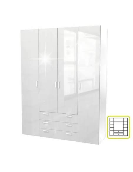 Dulap GWEN, dormitor, 154.8x200.4x49.5 cm, PAL melaminat | MobilaOK