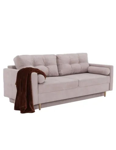Canapea extensibilă AURELIA, roz antic, living, 216x93x100 cm, textil Queens | MobilaOK