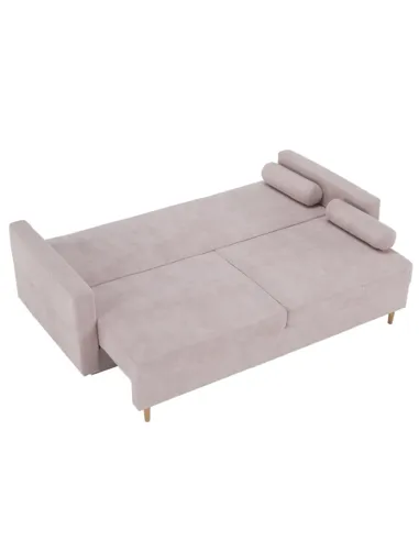 Canapea extensibilă AURELIA, roz antic, living, 216x93x100 cm, textil Queens | MobilaOK