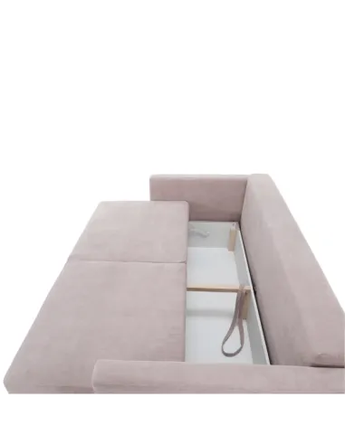 Canapea extensibilă AURELIA, roz antic, living, 216x93x100 cm, textil Queens | MobilaOK