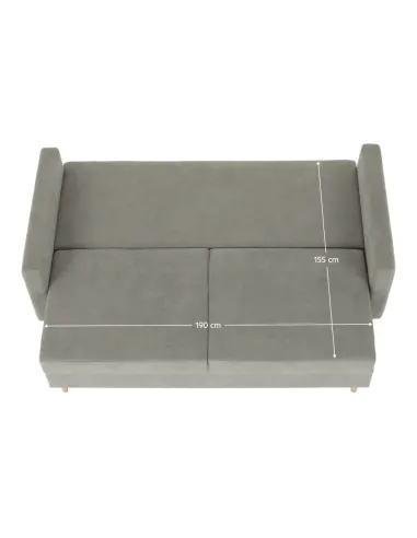 Canapea extensibilă AURELIA, living, 216x93x100 cm, textil Queens, gri | MobilaOK