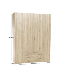 Dulap GWEN, dormitor, 154x200.4x49.5 cm, PAL înfoliat stejar sonoma | MobilaOK 2
