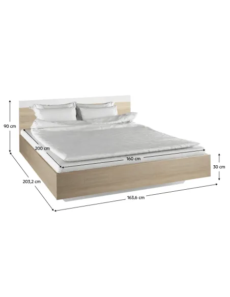 Set Dormitor, GABRIELA NEW, dormitor, pat 160x200 cm, PAL melaminat stejar sonoma/alb | MobilaOK