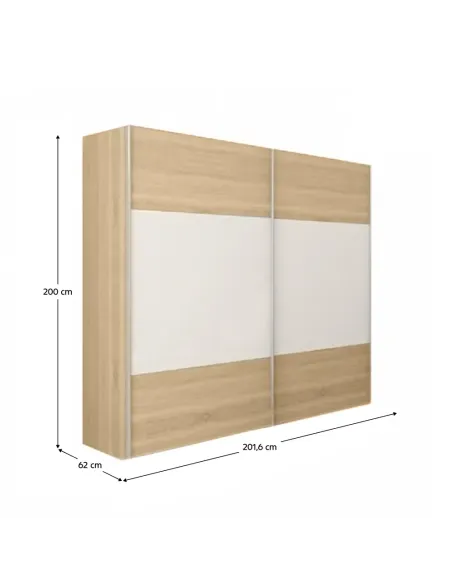 Set Dormitor, GABRIELA NEW, dormitor, pat 160x200 cm, PAL melaminat stejar sonoma/alb | MobilaOK