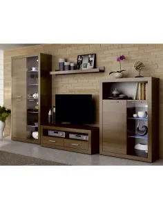 Ansamblu Living TOGO 2 NEW, living, 304x194x48.5 cm, PAL melaminat nuc warmia/alb | MobilaOK