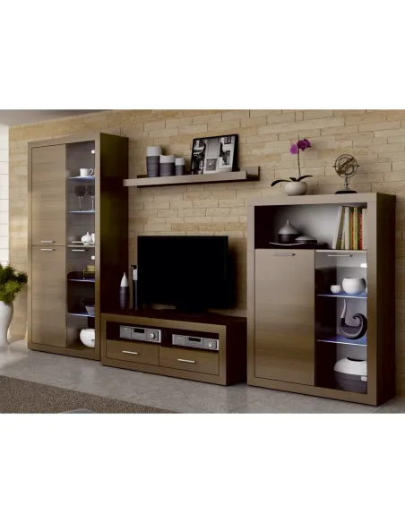 Ansamblu Living TOGO 2 NEW, living, 304x194x48.5 cm, PAL melaminat nuc warmia/alb | MobilaOK